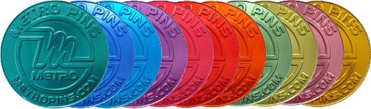 Anodized aluminum plating for pins, coins & medals